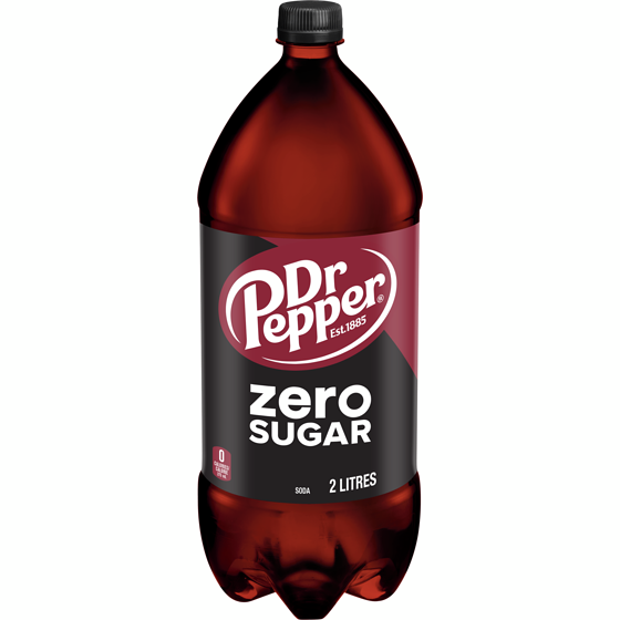 Dr Pepper Zéro sucre 2 l, 0,21 $/100ml