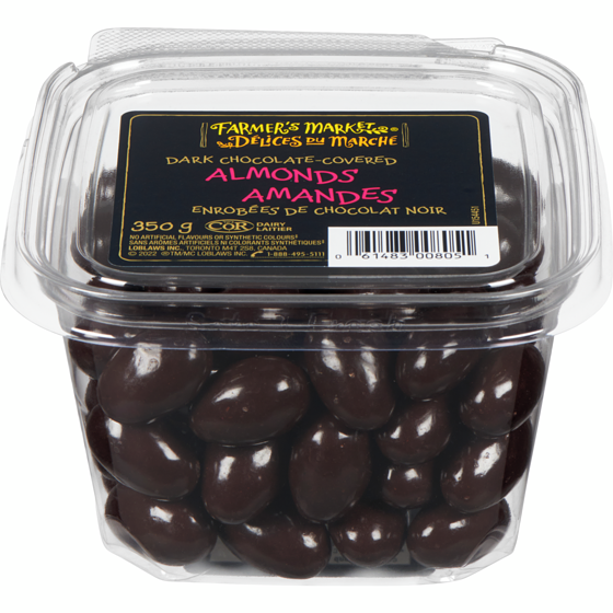 Farmer's Market Dark Chocolate-Covered Almonds 350 g, $3.71/100g