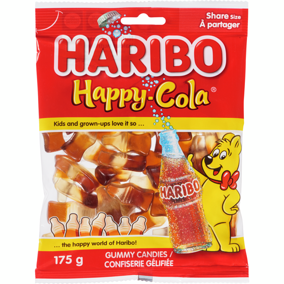 Haribo Happy-cola confiserie gélifiée à partager 175 g, 2,28 $/100g
