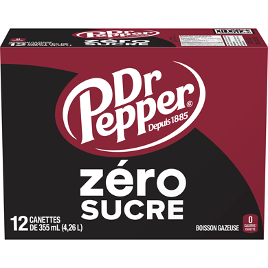 Dr Pepper Boissons aromatisées Zero Sugar 12x355.0 ml, 0,21 $/100ml