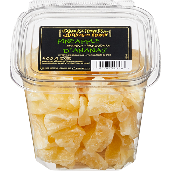 Farmer's Market Dried Pineapple Chunks 400 g, $1.75/100g