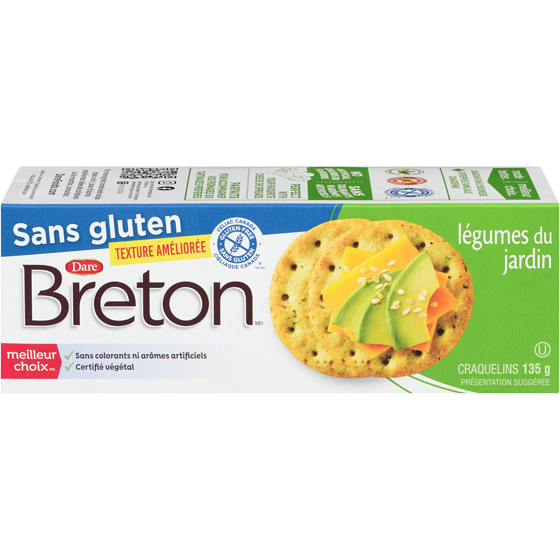Dare Craquelins Breton, légumes du jardin, sans gluten 135 g, 1,85 $/100g