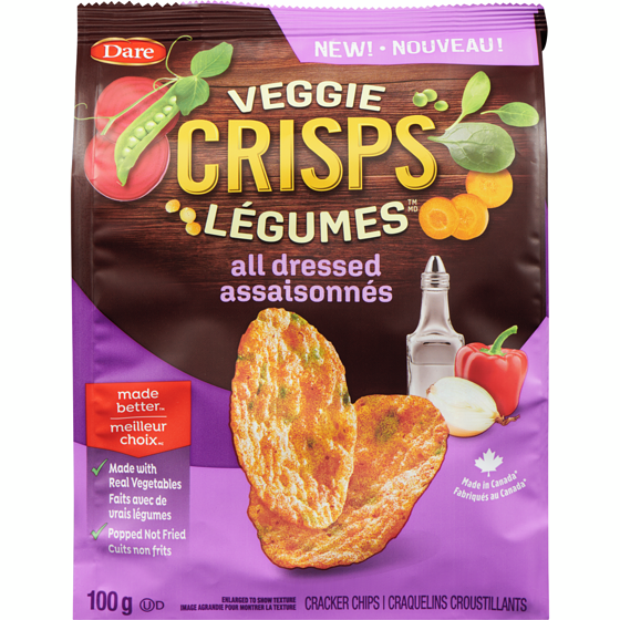 Dare Veggie Crisps Cracker Chips All Dressed 100 g, $3.99/100g