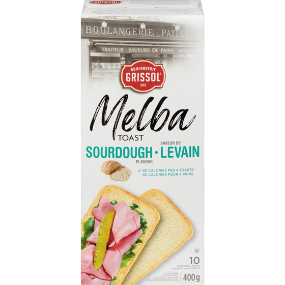 Grissol Melba Toast Sourdough Flavour 400 g, $1.57/100g