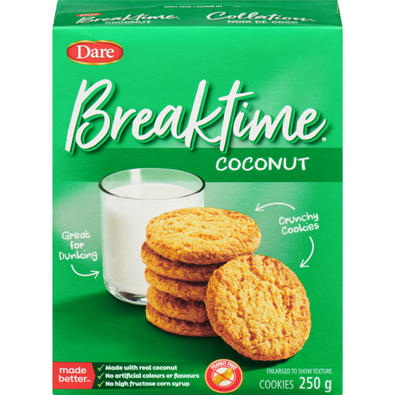 Dare Breaktime Coconut Cookies 250 g, $0.68/100g