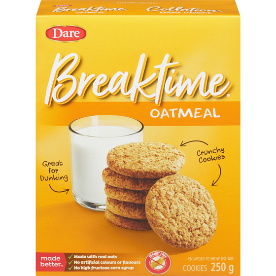 Dare Breaktime Oatmeal Cookies 250 g, $0.68/100g