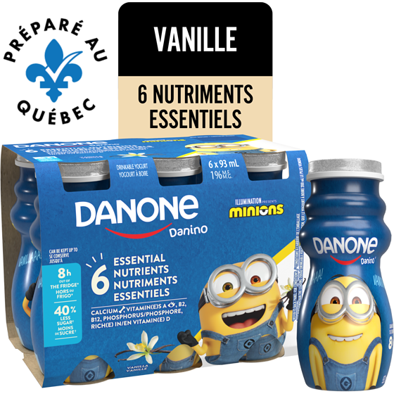 Danone Yogourt à boire pour enfants, vanille, 6 bouteilles 558 ml, 0,68 $/100ml
