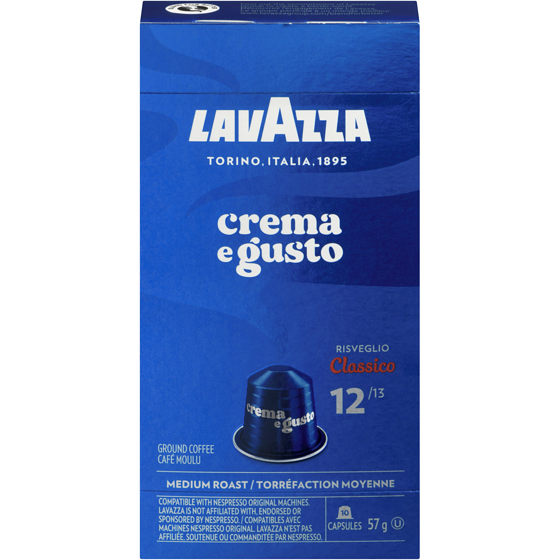 Lavazza Crema E Gusto Ground Coffee Risveglio Classico Medium Roast 55 g, $19.07/100g