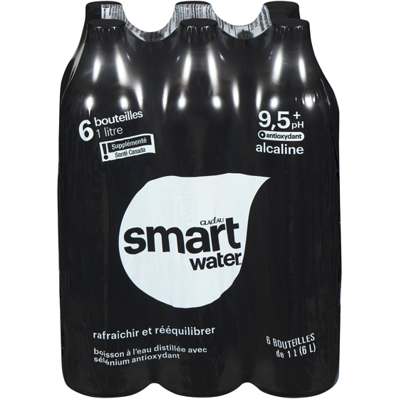 Glaceau Smartwater Bouteille Alcaline avec Antioxidant 6x1.0 l, 0,31 $/100ml