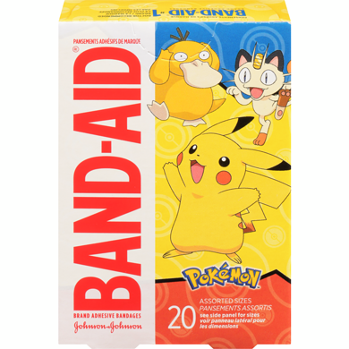Band-Aid Pansements adhésifs Pokémon pansement cutané auto-adhésif pour le soin des plaies, deux tailles différentes 20 ea, 0,31 $/1ch