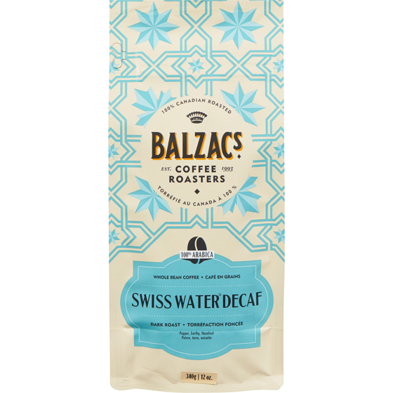 Balzac's Whole Bean Coffee Stout Roast Swiss Water Decaf Swp Decaf Dark Daring 340 g, $4.41/100g
