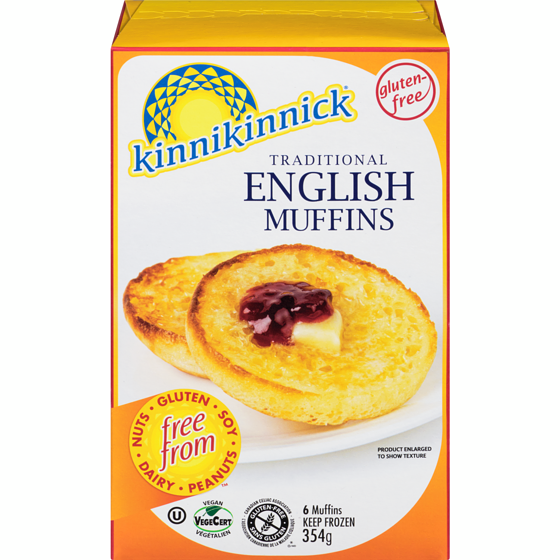 Kinnikinnick English Muffins Traditional 354 g, $2.82/100g