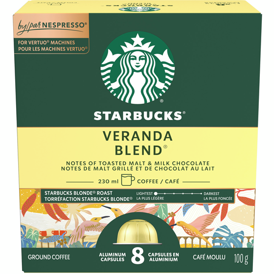 Starbucks VERANDA BLEND pour NESPRESSO VERTUO, café 100 g, 12,99 $/100g