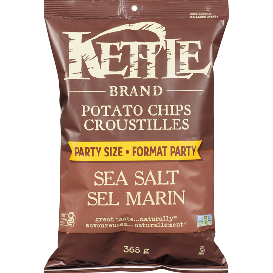 Kettle Potato Chips Sea Salt Party Size 368 g, $1.83/100g