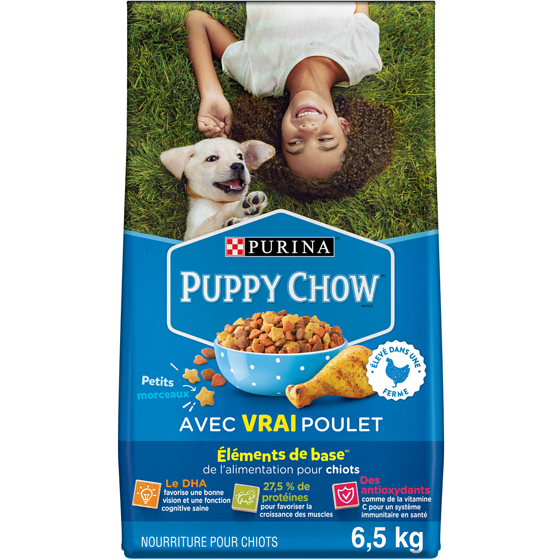 Purina Puppy Chow Complète avec du Vrai Poulet, Nourriture Sèche pour Chiots 6,5 kg 6.5 kg, 0,31 $/100g