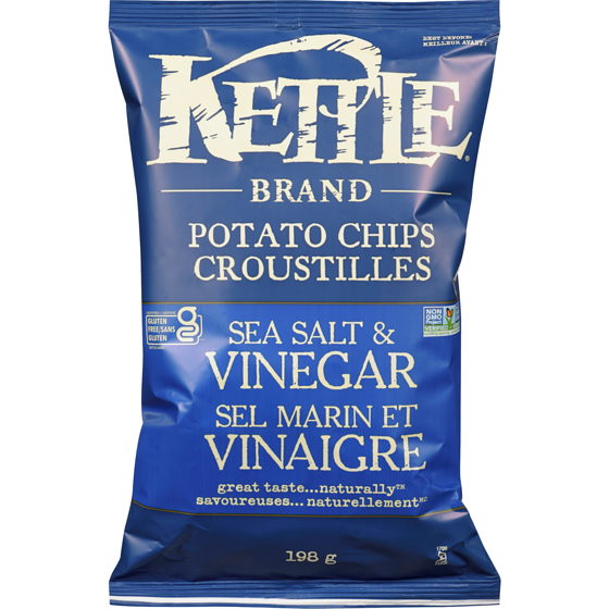 Kettle Brand Croustilles sel marin et vinaigre 198 g, 2,02 $/100g
