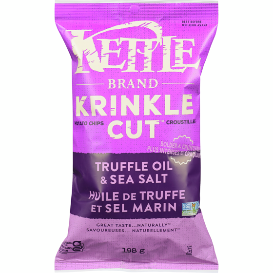 Kettle Krinkle Cut Potato Chips Truffle Oil & Sea Salt 198 g, $1.77/100g