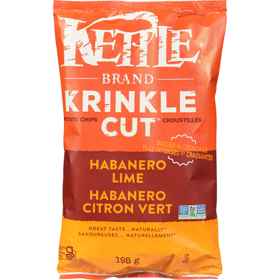 Kettle Brand Krinkle cut croustilles habanero citron vert 198 g, 2,02 $/100g