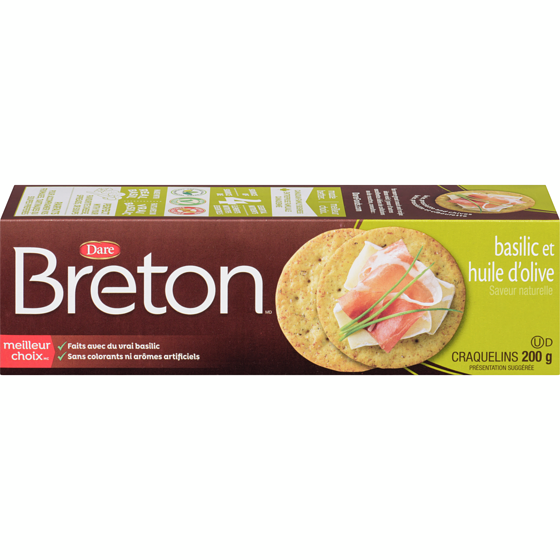Dare Craquelins Breton Basilic et huile d’olive 200 g, 1,25 $/100g