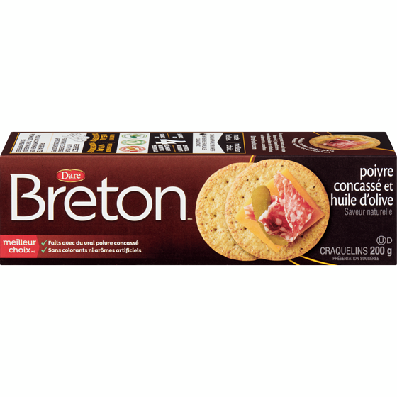 Dare Craquelins Breton Poivre concassé et huile d’olive 200 g, 2,25 $/100g