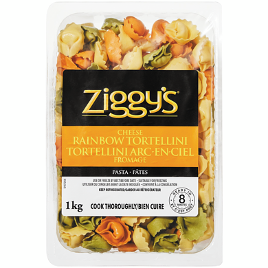 Ziggy's Rainbow Cheese Tortellini 1 kg, $0.90/100g