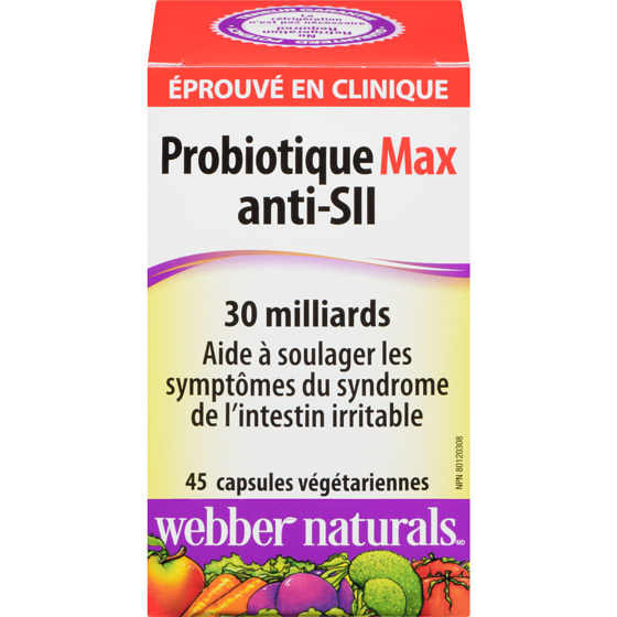 Webber Naturals Probiotique max anti-sii 30 milliards 45 ea, 0,80 $/1ch