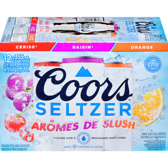 Coors Seltz saveurs de slushie paquet de variétés (Pièce d’identité requise au moment du ramassage) 12x355.0 ml, 0,62 $/100ml