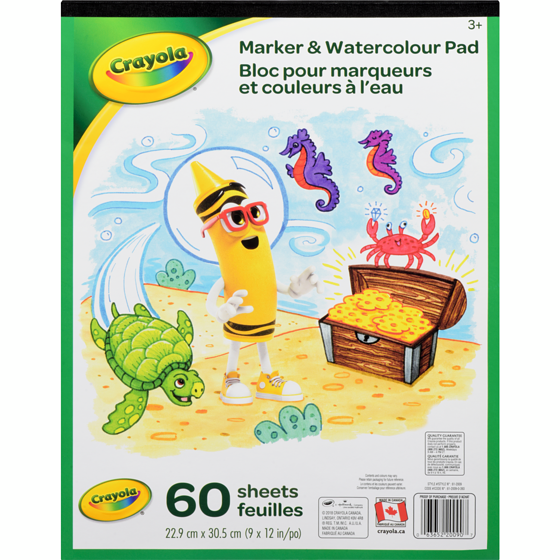 Crayola Bloc pour marqueur et couleur à l'eau 1 ea, 5,00 $/1ch