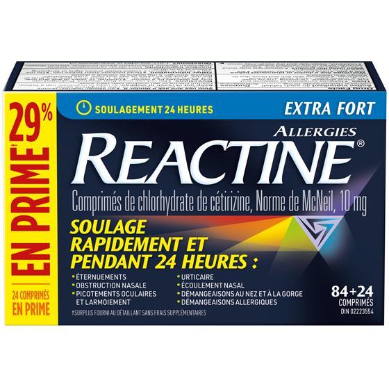 Réactine Extra Fort Boni 108 ea, 0,54 $/1ch