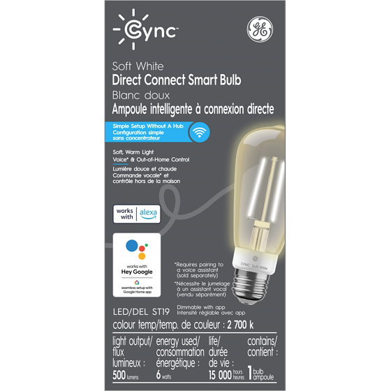 GE CYNC Soft White ST19 Clear 1PK 1 ea, $30.00/1ea
