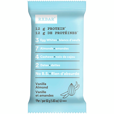 Kelloggs RXBAR® Vanilla Almond Protein Bar 52 g, $5.75/100g