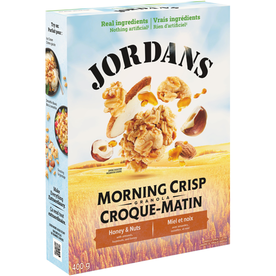 Jordan’s Céréales granola Croque-Matin Miel et noix 400 g, 1,75 $/100g