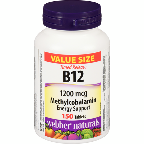 Webber Naturals Timed Release B12 1200 Mcg Value Size 150 ea, $0.16/1ea
