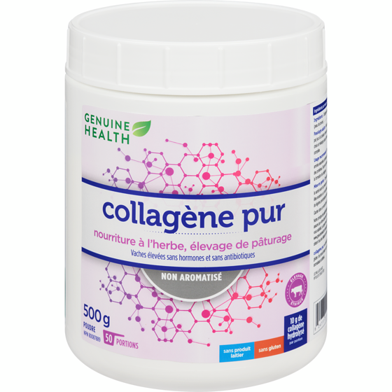 Genuine Health Collagène pur poudre non aromatisé 500 g, 11,00 $/100g