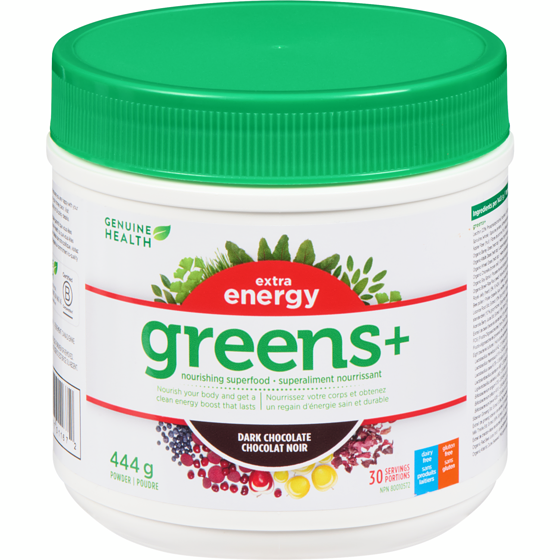 Genuine Health Greens+ Extra Energy Dark Chocolate 444 g, $17.11/100g