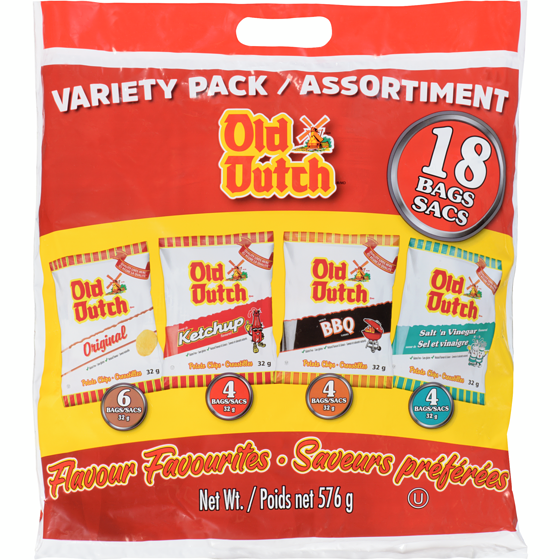 Old Dutch Flavour Favourites Variety Pack 576 g, $1.82/100g
