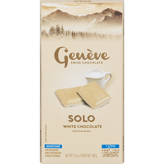 Geneve Swiss Chocolate White Chocolate Solo 100 g, $5.99/100g