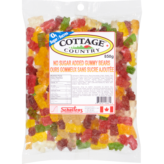 Cottage Country No Sugar Added Gummy Bears 1000 g, $1.30/100g