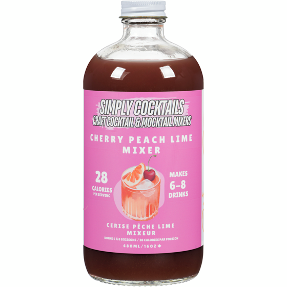 Simply Cocktails Handcrafted Cocktail Mixers Cherry Peach Lime 480 ml, $2.91/100ml