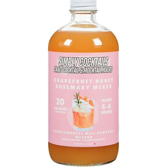 Simply Cocktails Handcrafted Cocktail Mixers Grapefruit Honey Rosemary 480 ml, $2.91/100ml