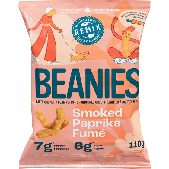 Remix Beanies Baked Crunchy Bean Puffs Smoked Paprika 110 g, $6.81/100g