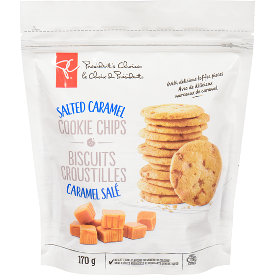 President's Choice Cookie Chips Salted Caramel 170 g, $2.94/100g