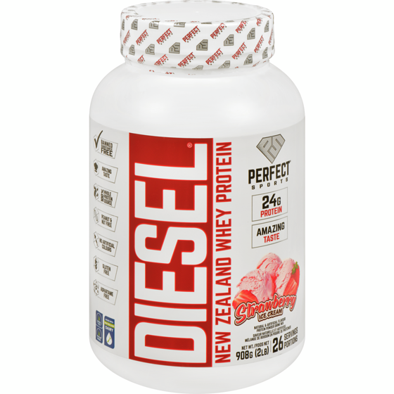Perfect Sports Diesel Protein Powder Drink Mix Strawberry Ice Cream 908 g, $4.62/100g
