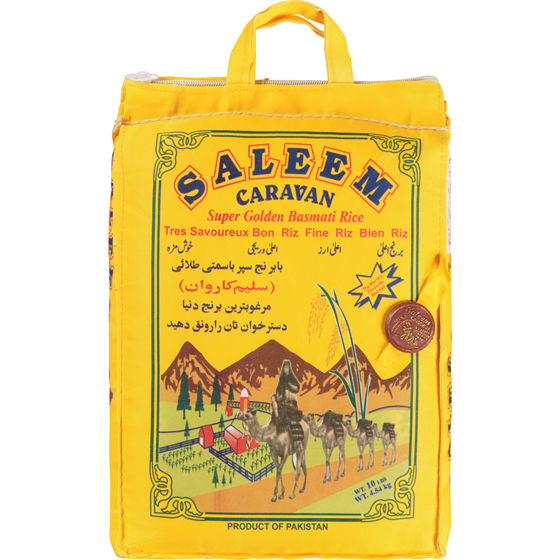 Saleem Caravan Super Golden Basmati Rice, 10 lbs 4.535 kg, $0.35/100g