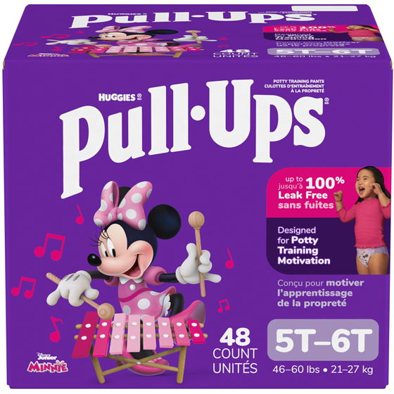 Huggies Sous-vêtements d’entraînement pour filles, 5T-6T (22,5 kg+ [50 livres+]), 48 sous-vêtements 48 ea, 0,69 $/1ch