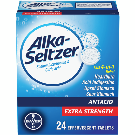Alka Seltzer Extra Strength Antacid Heartburn Relief Effervescent Tablets 24 ea, $0.44/1ea