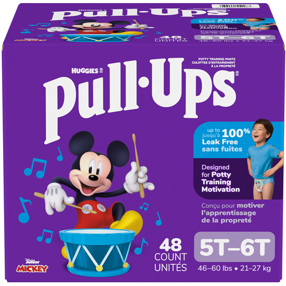 Huggies Sous-vêtements d’entraînement pour garçons, 5T-6T (22,5 kg+ [50 livres+]), 48 sous-vêtements 48 ea, 0,75 $/1ch
