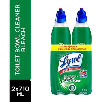Lysol Toilet Bowl Cleaner - Twin Pack Bleach 2x710.0 ml, $0.49/100ml