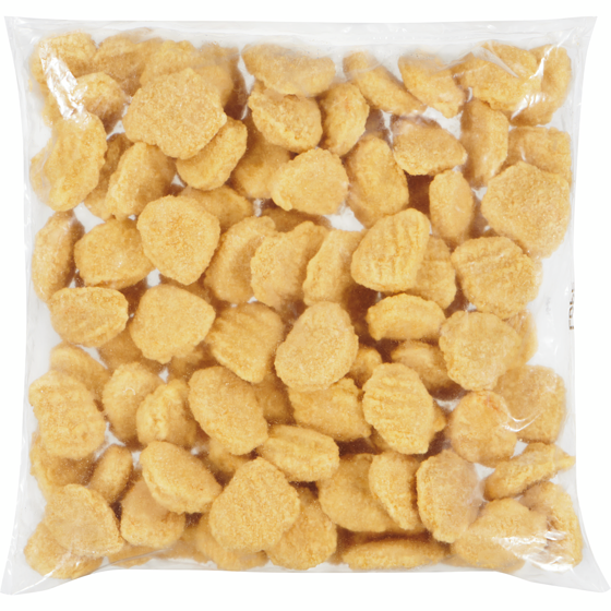 null Pépites de poulet, escalopes entièrement cuites, panées, assaisonnées 4 kg, 0,55 $/100g