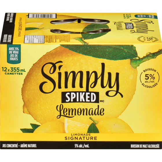 Simply Boisson de malt alcoolisée limonade signature (Pièce d’identité requise au moment du ramassage) 12x355.0 ml, 0,62 $/100ml